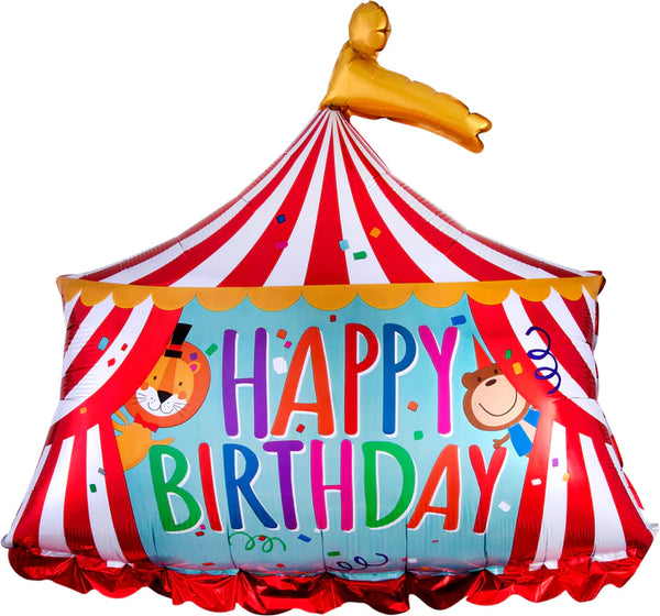 Circus Tent Happy Birthday Balloon