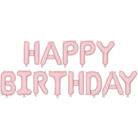 Pastel Pink Happy Birthday Balloon Banner Kit