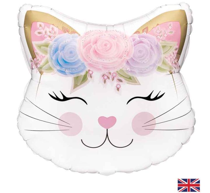 Floral Cat Head Balloon