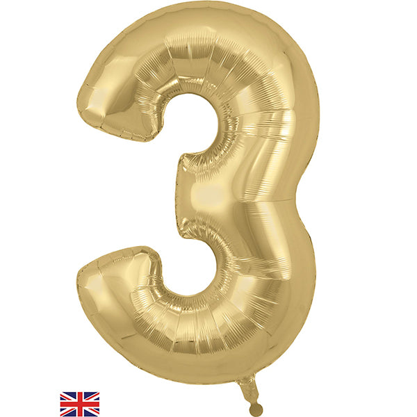 NEW Gold Silk Number Balloons