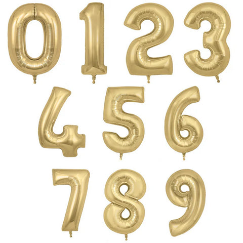 NEW Gold Silk Number Balloons