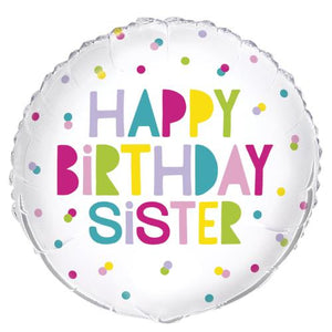 Happy Birthday Sister Foil Balloon