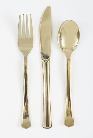 Gold Plastic Cutlery (18 pack)