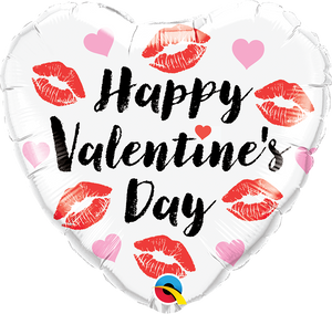 Happy Valentine's Day Kiss & Hearts Balloon