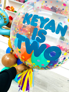 Personalised Rainbow Mini Filled Bubble Balloon