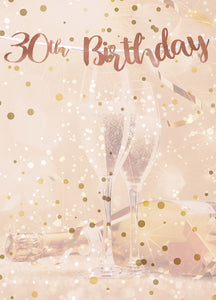 Rose Gold 30th Birthday Script Banner