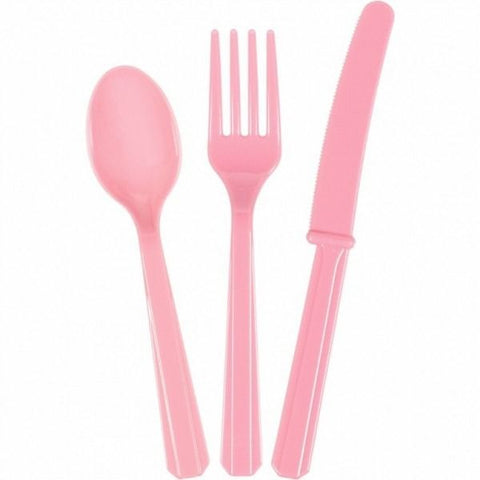 Light Pink Plastic Cutlery (18 pack)